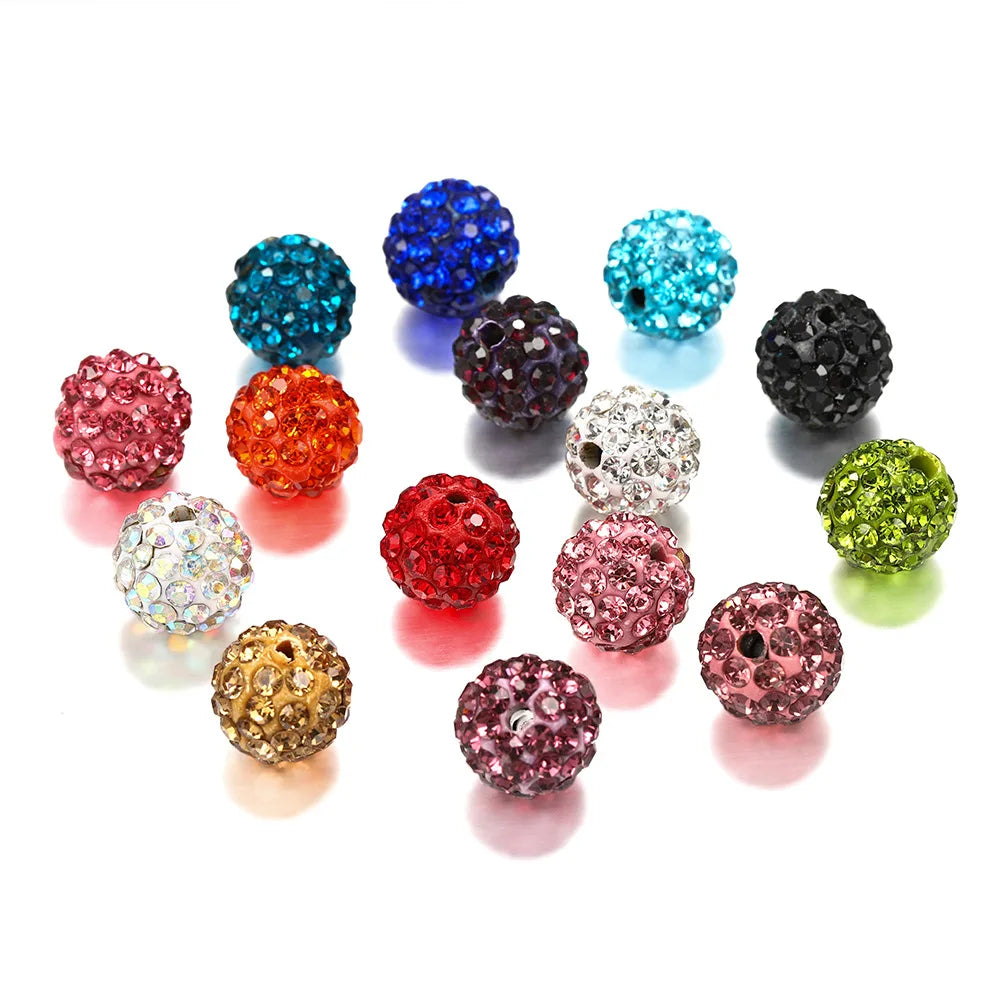 High Quality 10mm Disco Ball  Beads  Diamond Loose Polymer Beads for DIY and Jewelry Making
