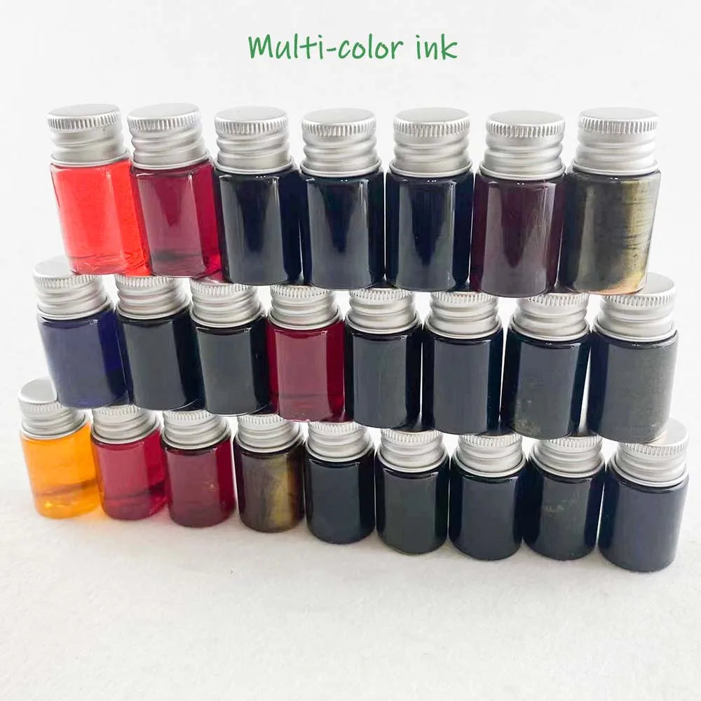 GemFully Novedades 2025 Return Gift for Kids Party Favors Drawing Writing Multi Color Ink Glass Pen Ink Set