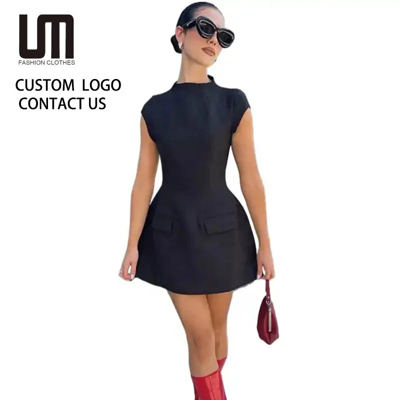 Liu Ming Oem Odm Elegant Summer Bodycon Mini Dress for Women Sexy Office Outfit & Birthday Party Prom Eco-Friendly Solid Patt