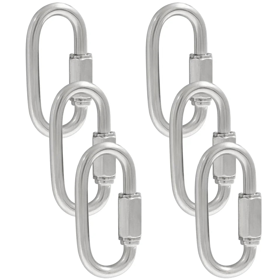 304 Stainless Steel D Shape Locking Quick Connector M5 Heavy Duty Capacity Durable Chain Quick Links Hooks