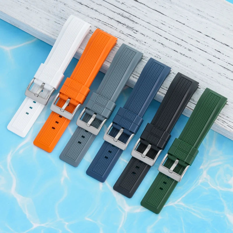 Universal Liquid Silicone Watch Strap 20mm 22mm Quick Release Soft Dust-proof Rubber Watch Bands Fit for Swach Blancpai CoBra
