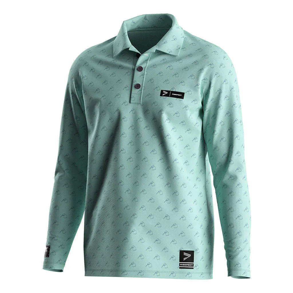 Manufacturer Sublimation Performance Tshirt Polyester Dry Fit Camouflage Floral Golf Shirts Long Sleeve Polo Shirt for Men Br