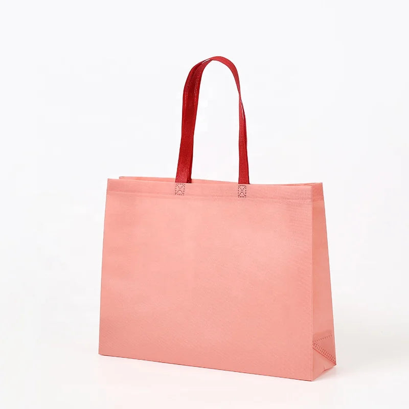 Shopping Bags Accept OEM Bag Non-woven Fabric Customized Eco-friendly Promotional Gifts Geometric Color Printing 100 Pcs Hand