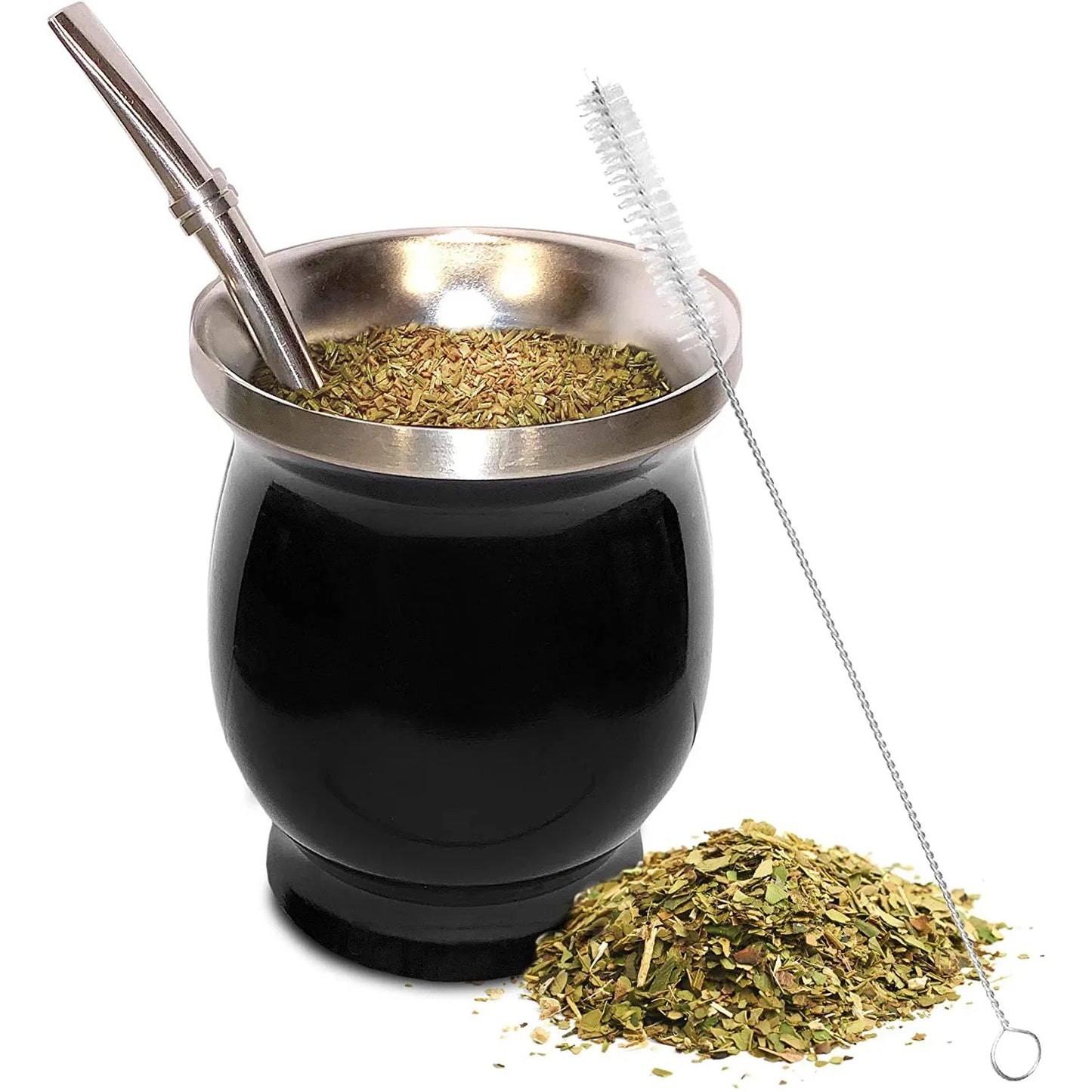 Mate Cup and Bombilla Set Reusable 18/8 Double Wall Stainless Steel 8 OZ Mate Cup Yerba Mate Cup