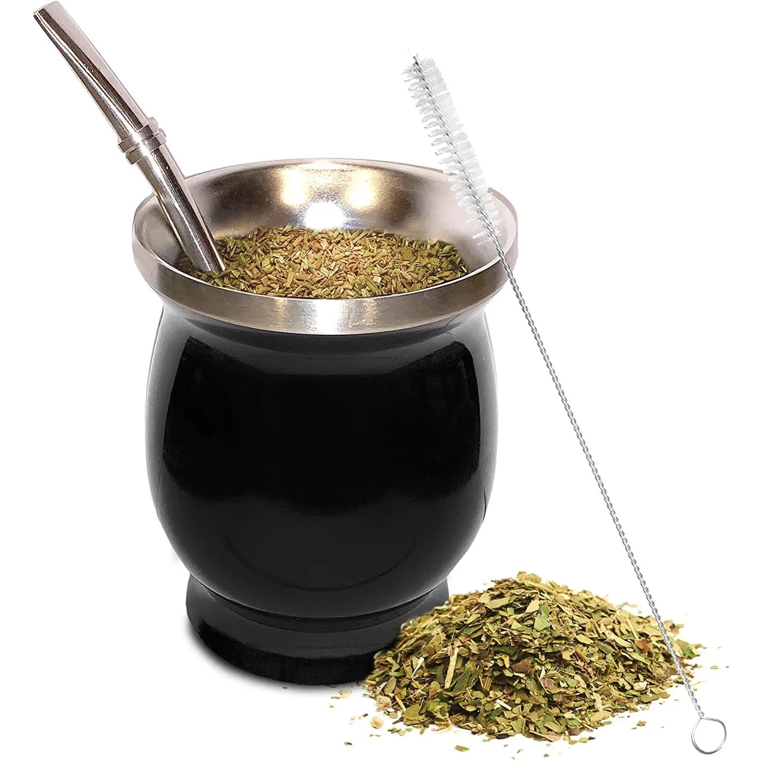 Mate Cup and Bombilla Set Reusable 18/8 Double Wall Stainless Steel 8 OZ Mate Cup Yerba Mate Cup