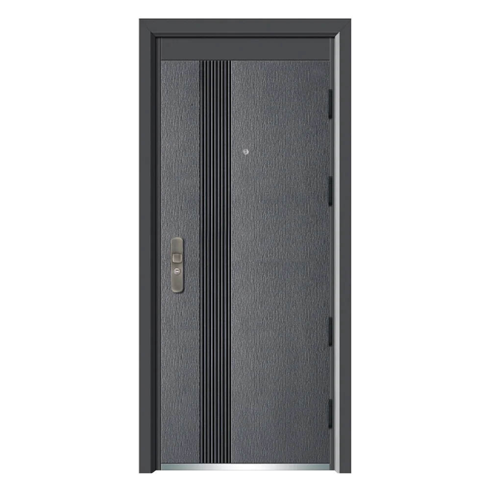 Nigeria Style  Stainless Steel Security Single Main Door and Water Bulletpoof Double Entry Doors for Home Design with Smart L