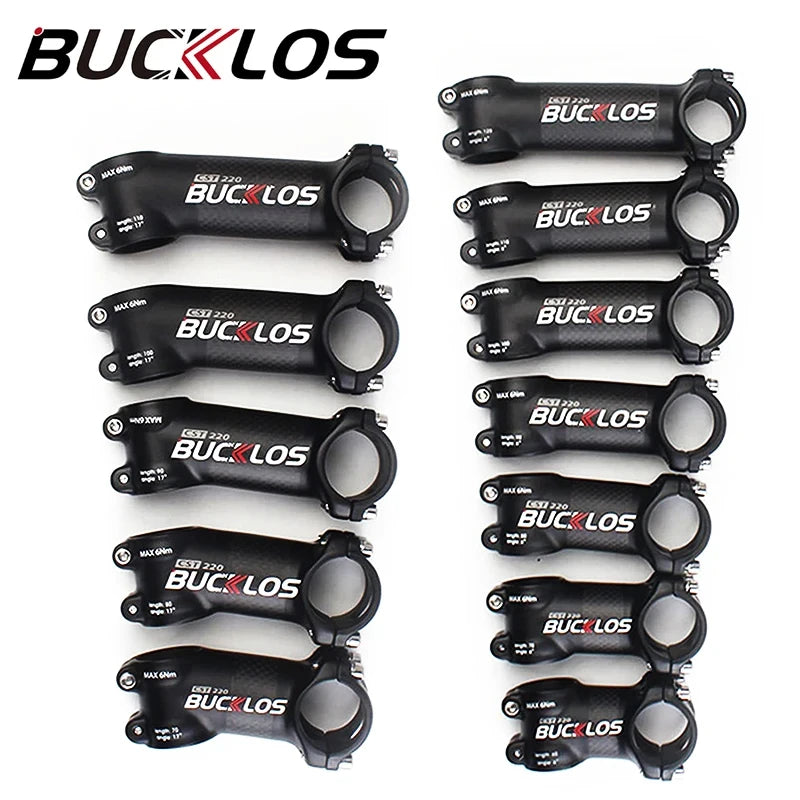 BUCKLOS 6 Degrees Aluminum Carbon Stem 31.8MM Bike Handlebar Stem 17 Degrees 60/70/80/90/100/110/120mm MTB Power Bike Part