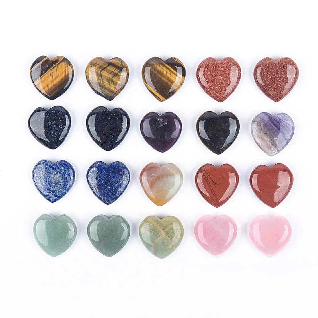 30 mm Heart Charms Stone Beads Natural Heart Shape Rose Quartz Crystal for Jewelry Making Home Wedding Decoration