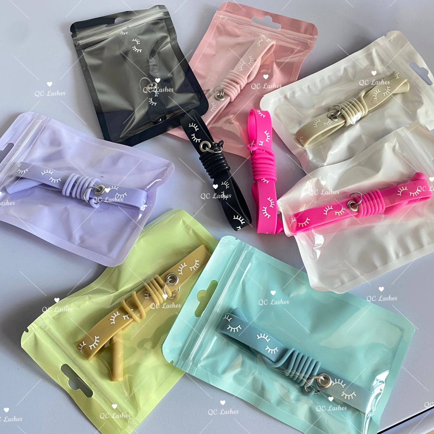 Silicone Ring Tweezers Protector Custom Package Wrist Band Strap Holders Bracelet for Eyelash Extension Tweezer Protector