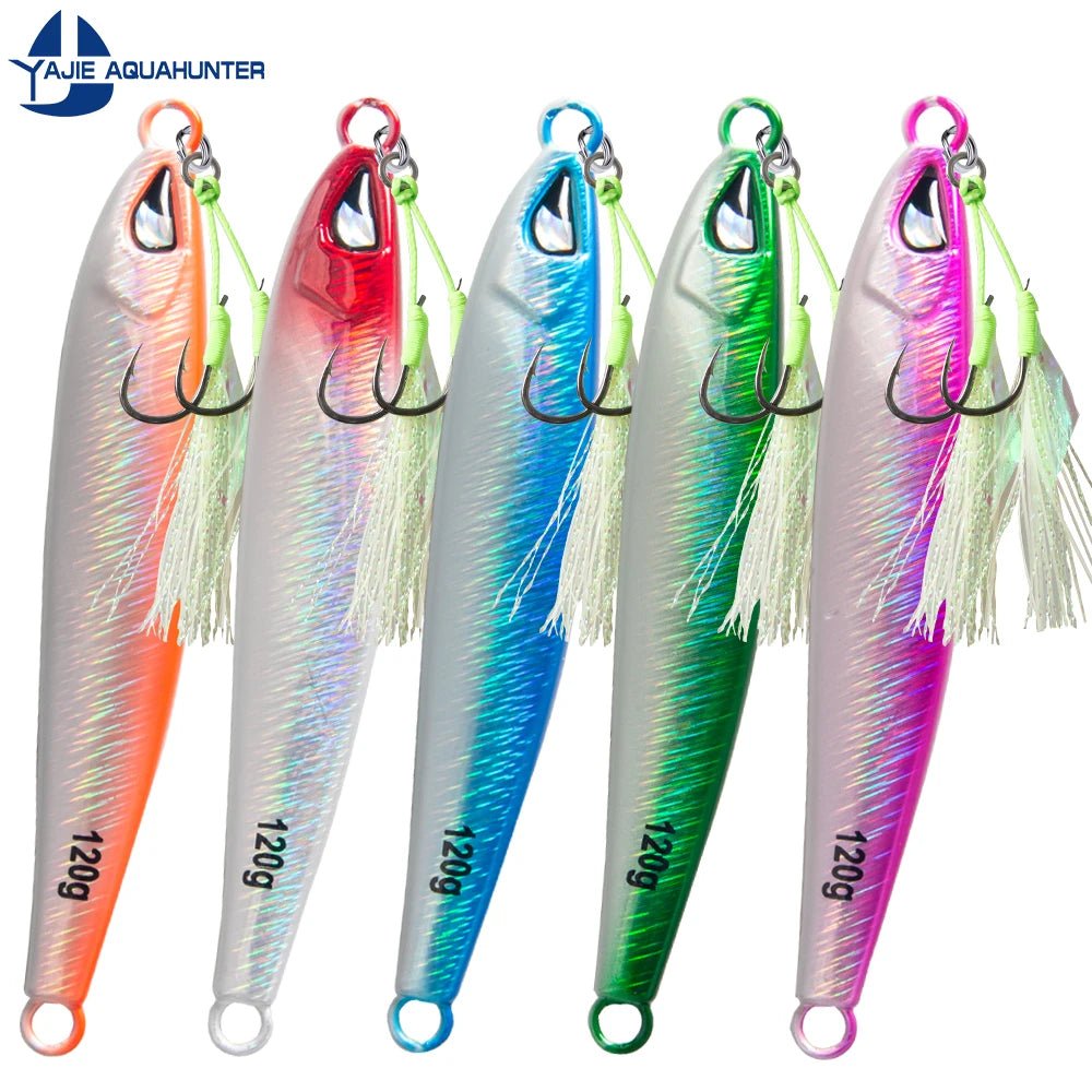 Metal Jig Bait Fish Lure Artificial Metal Jig Lures with  Assist Hook