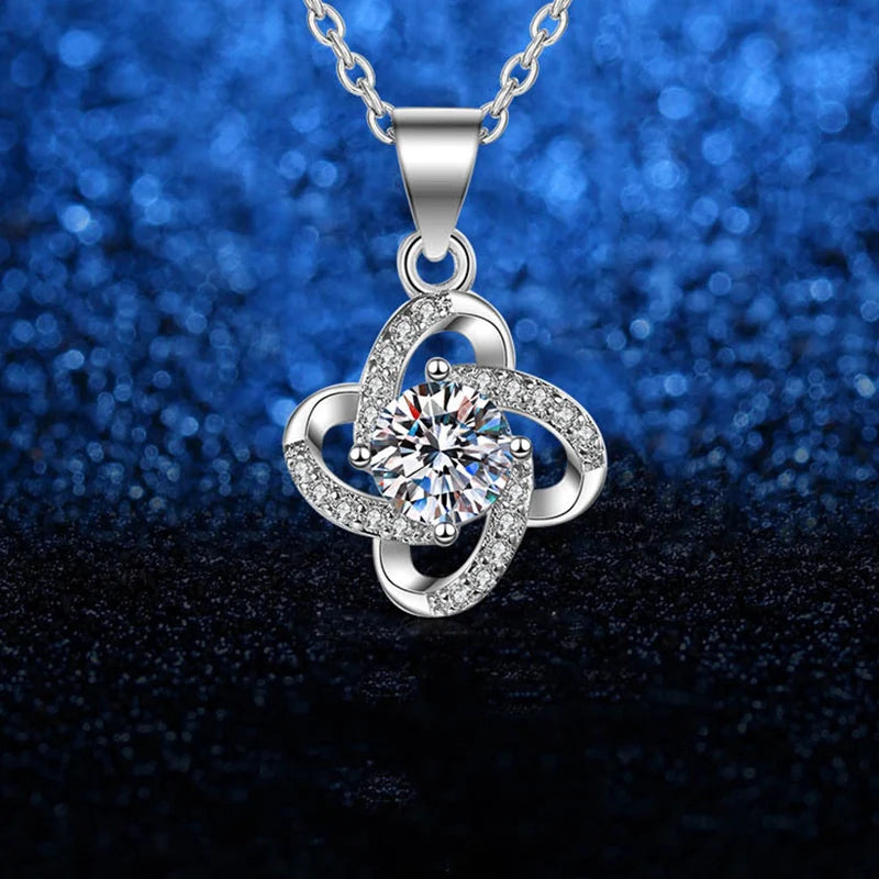 Fashion Women Necklaces Silver Plated Cubic Zirconia Pendant Gemini Necklace Minimalist Clavicle Chain Collana Donna in Argen