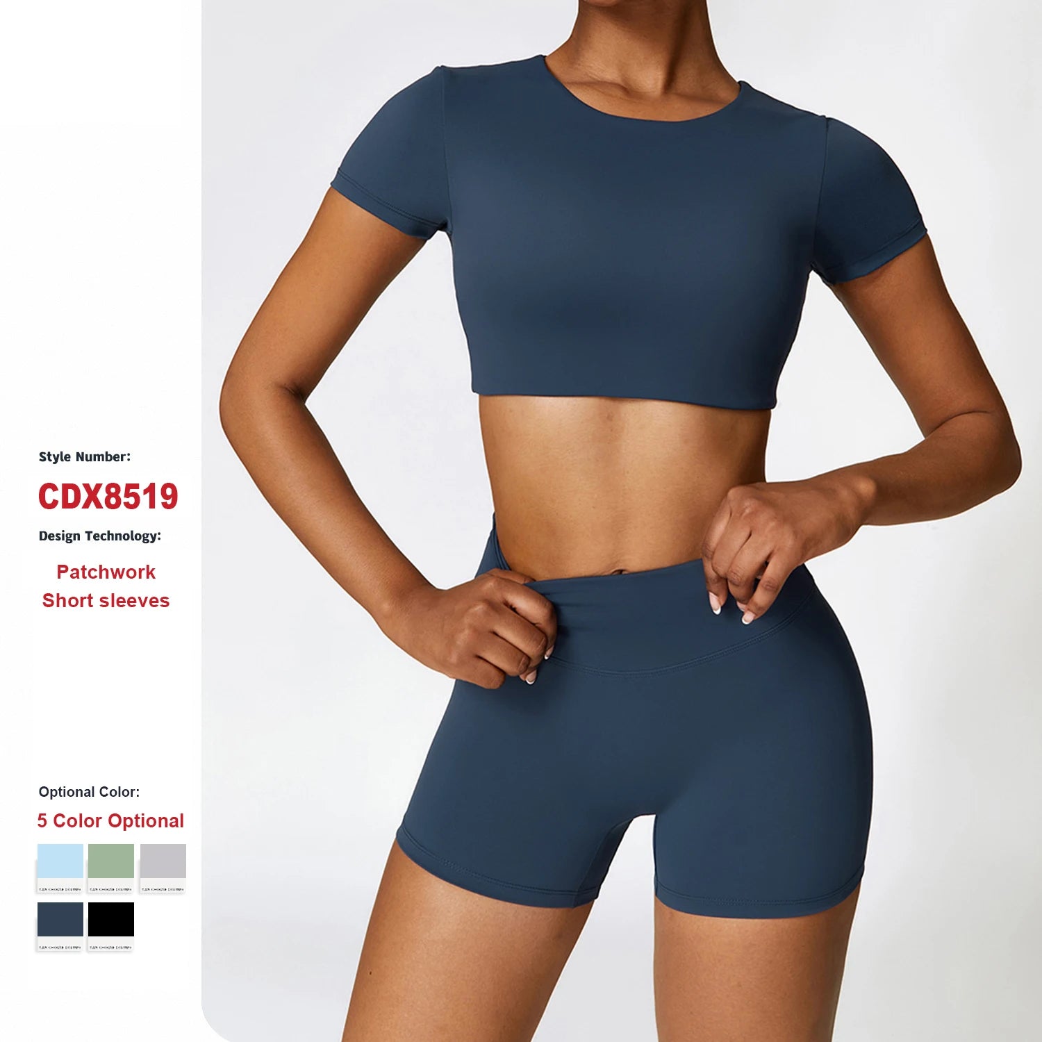 Wholesale Custom Gym Fitness Workout Top Casual Sports Short Sleeved Outdoor High Intensity Tight Yoga Wear for Women