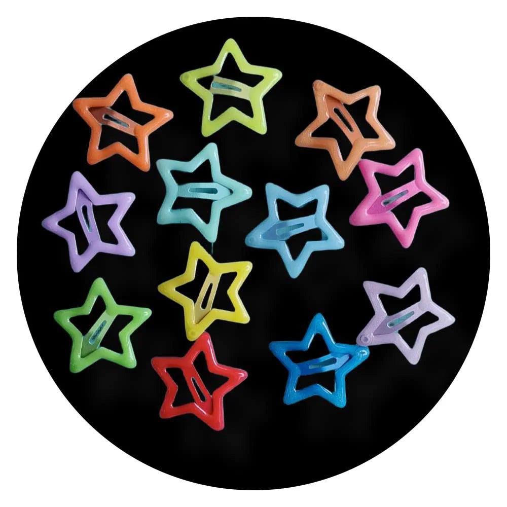 Candy Color Luminous Star Hair Clips for Kids Girls Headwear Metal Barrettes Cute Heart BB Clips Hairpins Hair Accessories