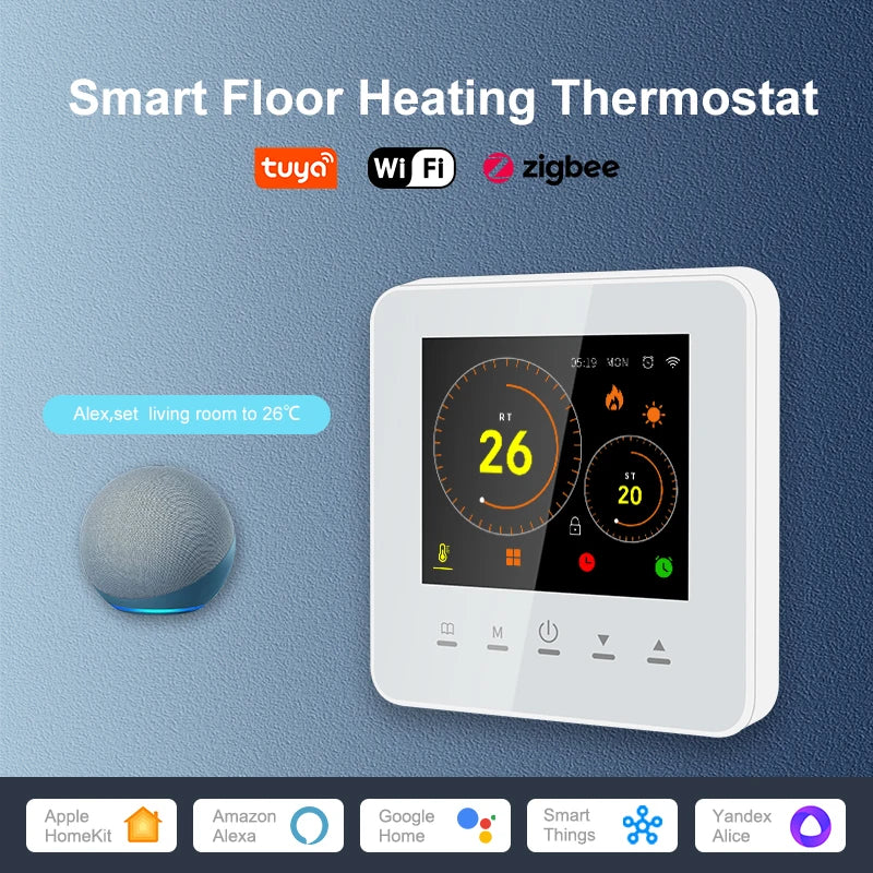 Acmelec Smart Tuya WiFi Underfloor Heating Thermostat 3A Water Boiler Temperature Controller Color Screen Alexa Google Home 2