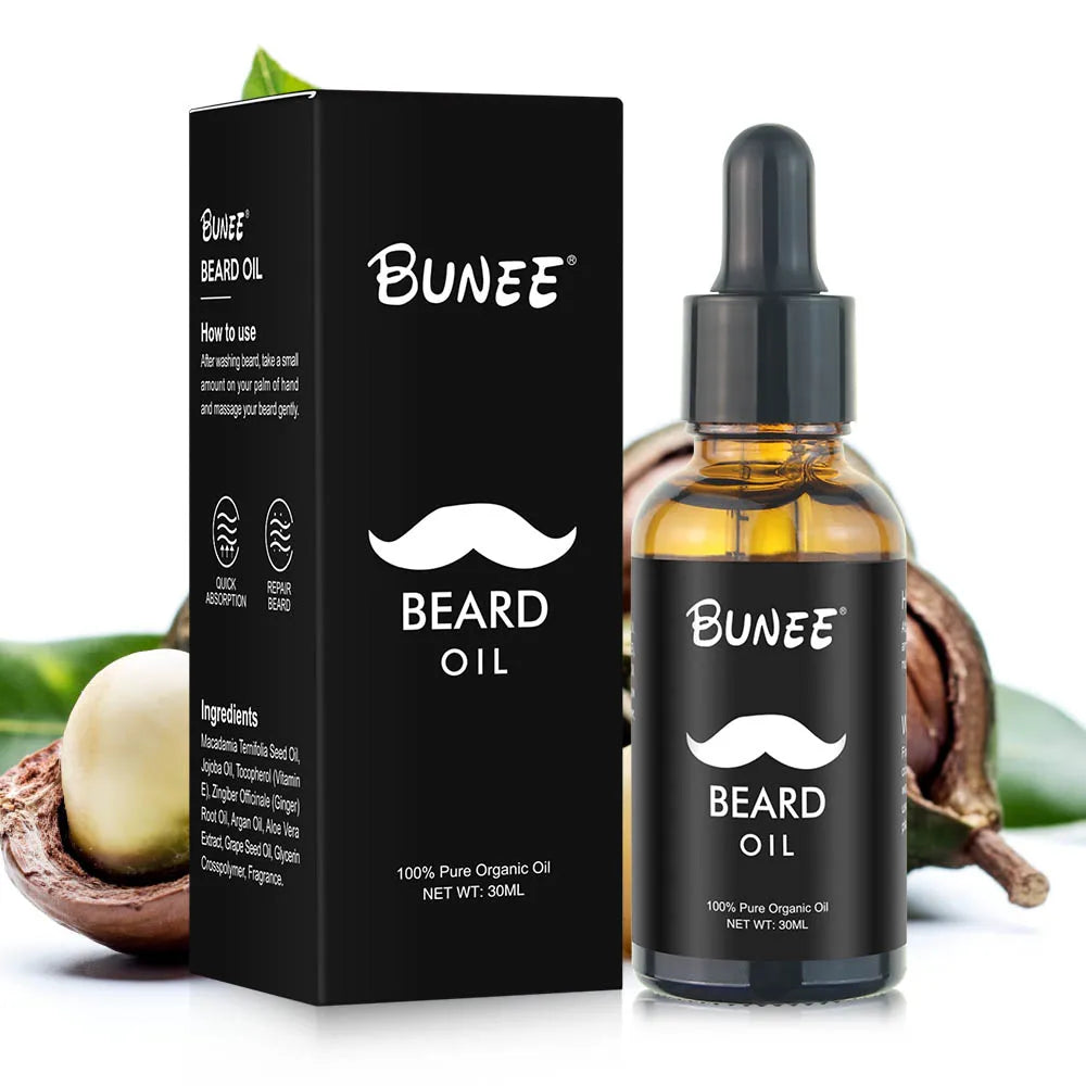 Mens Beard Oil Growing Kit Grooming Care W/Beard Wash/Shampoo Oil Kit Private Label Moustache Kits Black Boar Bristle Beard