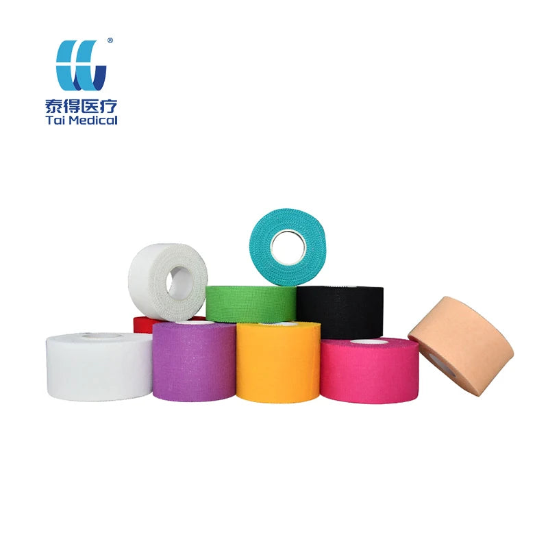 3.8cmx9.1m Cotton Sports Tape White Print Unisex Finger Wrist Knee Ankle Bandage Basketball Football Foot Fixing Tape