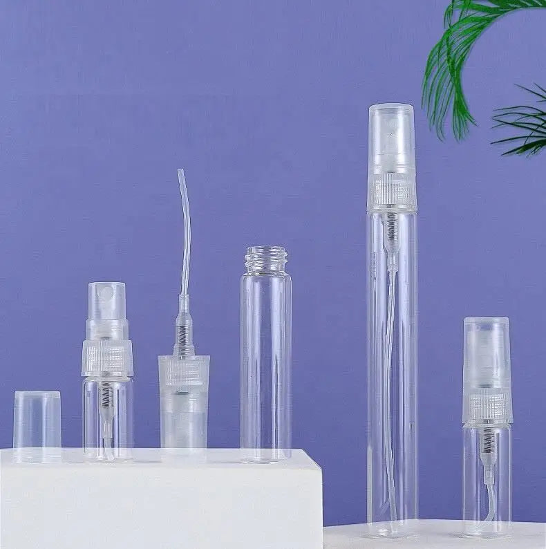 Recyclable Fine Mist Pump Perfume Spray Bottles Round Empty Glass Vials for Cosmetics Sealing Type Pump Spreayer