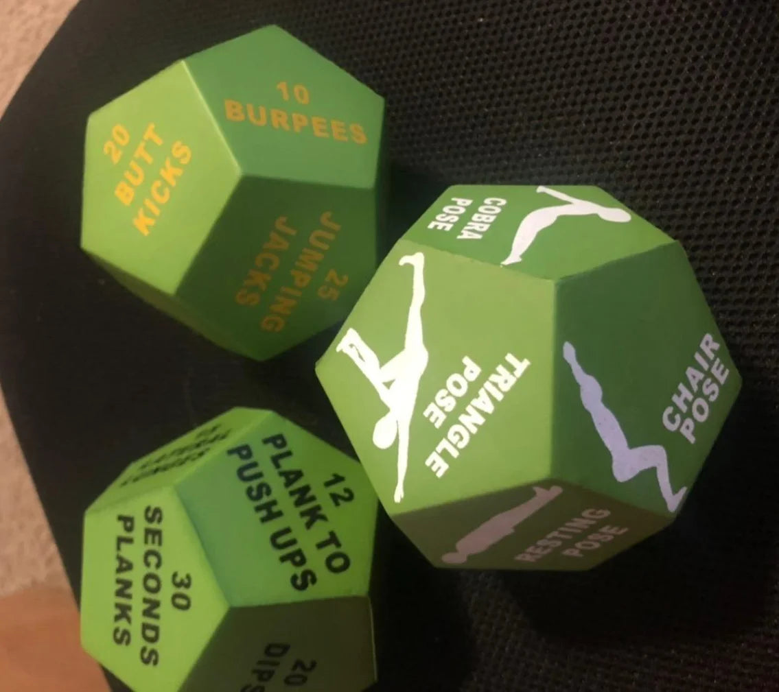 Sport Dice for Home Fitness Gym Workouts WOD Bodyweight HIIT and Sports Training