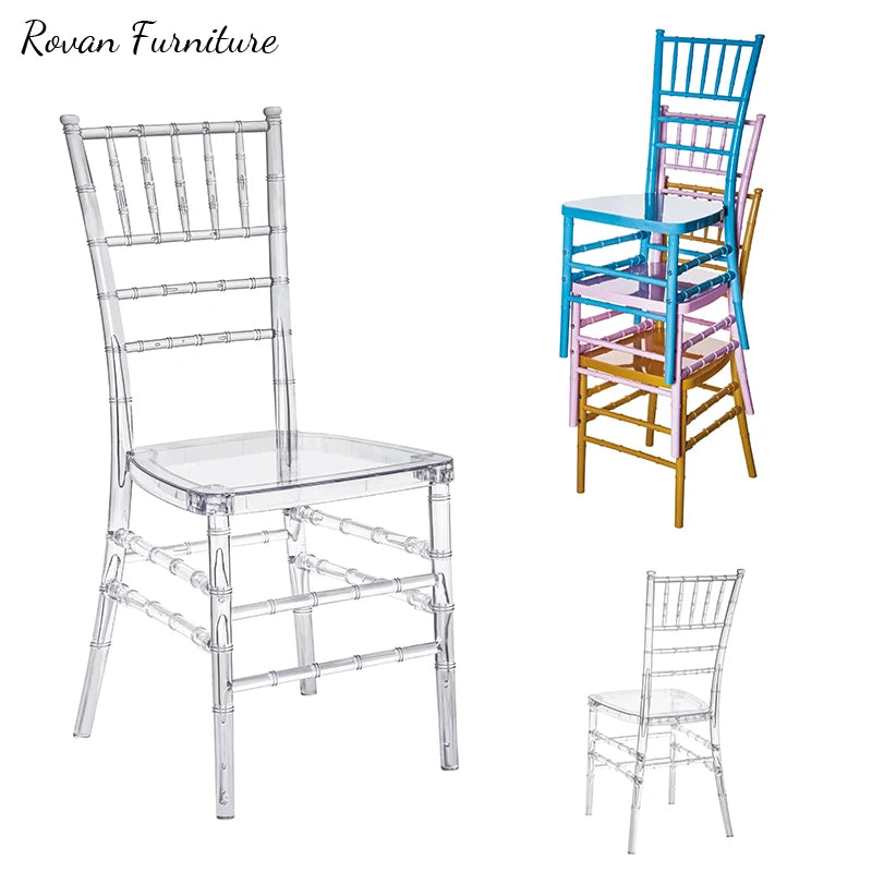 RTS TOP Asian Resin Plastic Stackable clear Event Furniture Acrylic Decoration Wedding Chairs