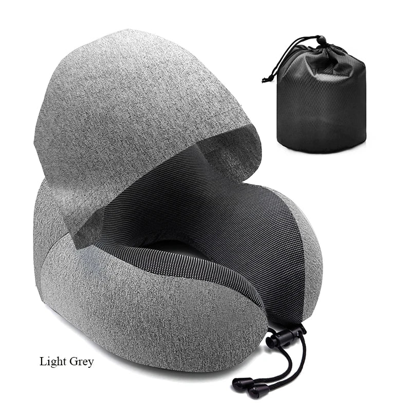 Ultralight Airplane Neck Pillow Memory Foam U Shape Neck Pillow U Shape with Hood