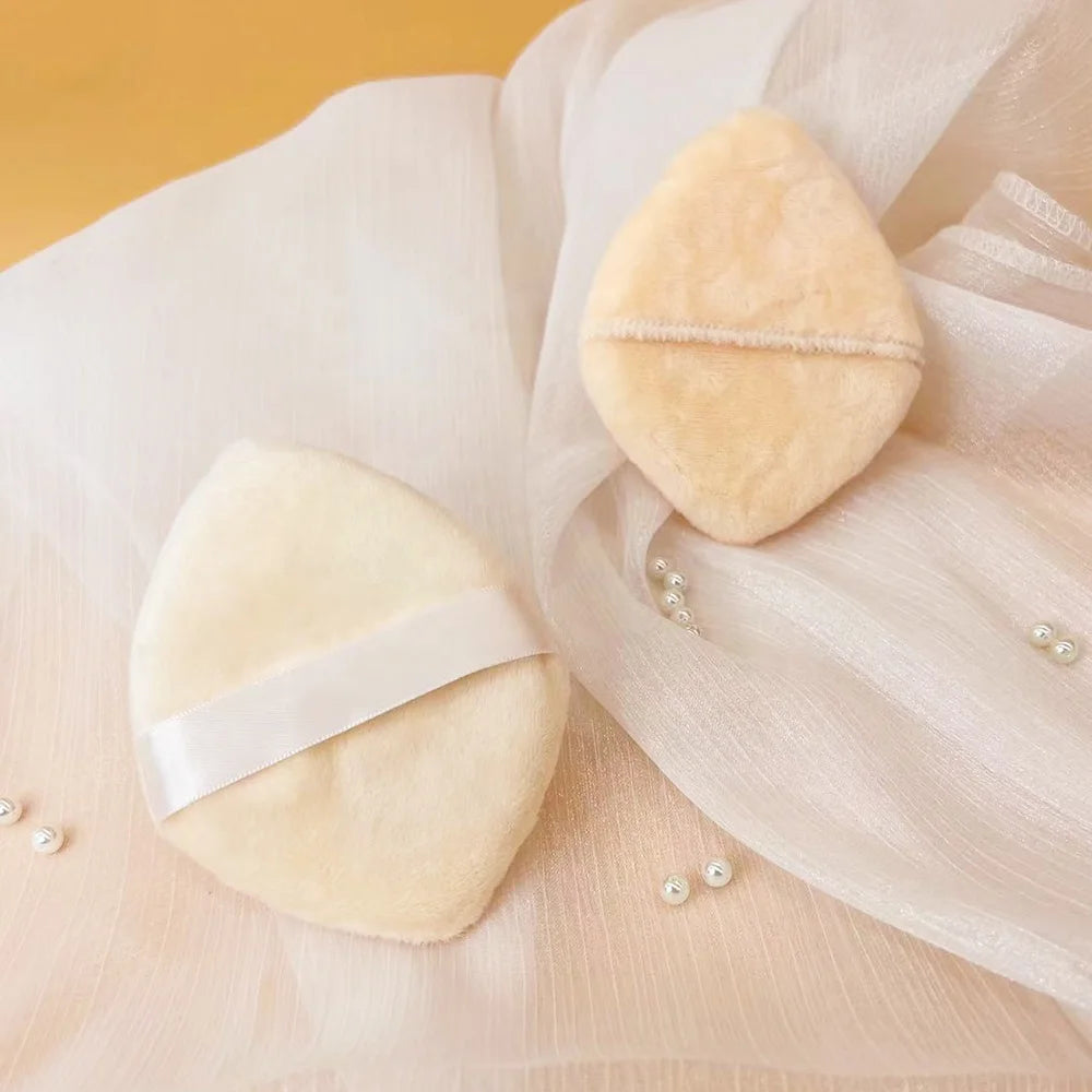 Luxury Diamond Shape Makeup Powder Puffs with Finger Pocket Private Label Large Nude Powder Sponges Custom