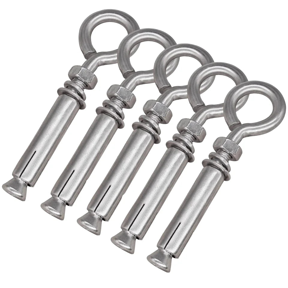 5/16\ X 4-3/16\ Heavy Duty 304 Stainless Steel Expansion Concrete Wall Anchors Shoulder Lag Eyebolts