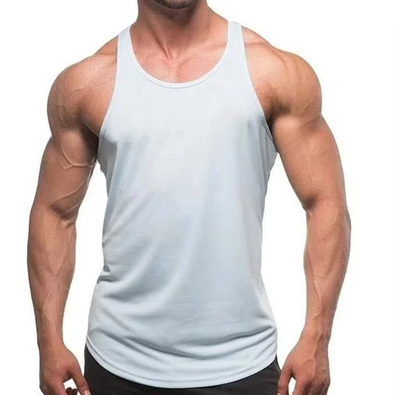 Hot Sale Summer Men's Casual Knitted Eco-Friendly 3D Embroidery Quick Dry Breathable Plus Size Running Fitness Tank Top Gym V