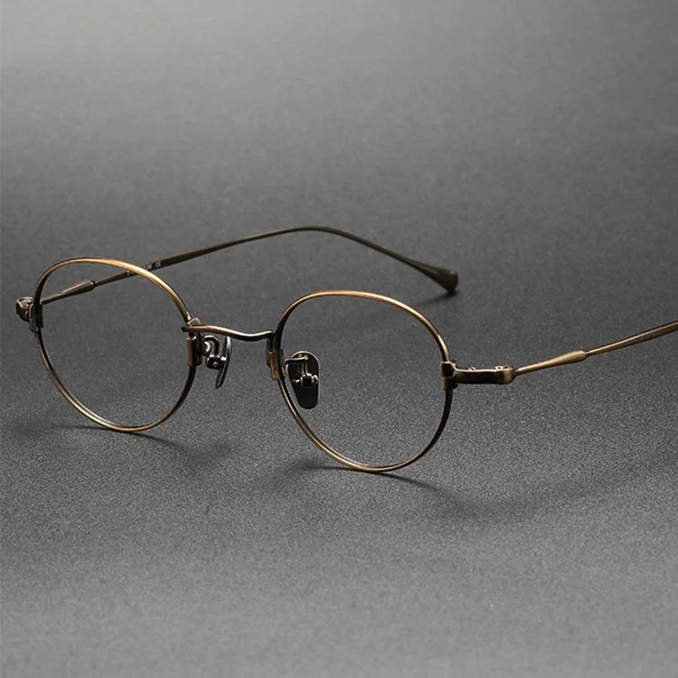 Durable Solid Round Full Rim Luxury Titanium Women's Reading Glasses Optical Frames Yvan TO1127 Ready to Ship
