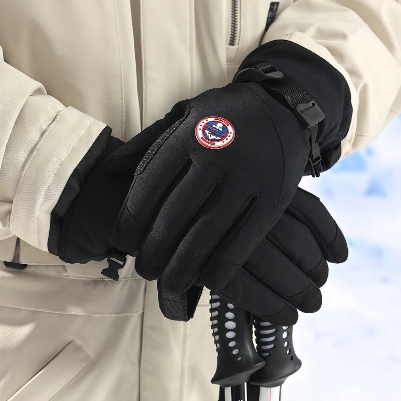 GOLOVEJOY DB69 Winter Ski Gloves Waterproof Cold-proof Velveteen-thickened Outdoor Sports Warm Cycling Gloves