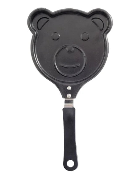 Nonstick Bear Pancake Cute Eco-Friendly Carbon Steel Mini Egg Frying Pan Gray Breakfast Maker Omelette Pan Baking Dishes Pans