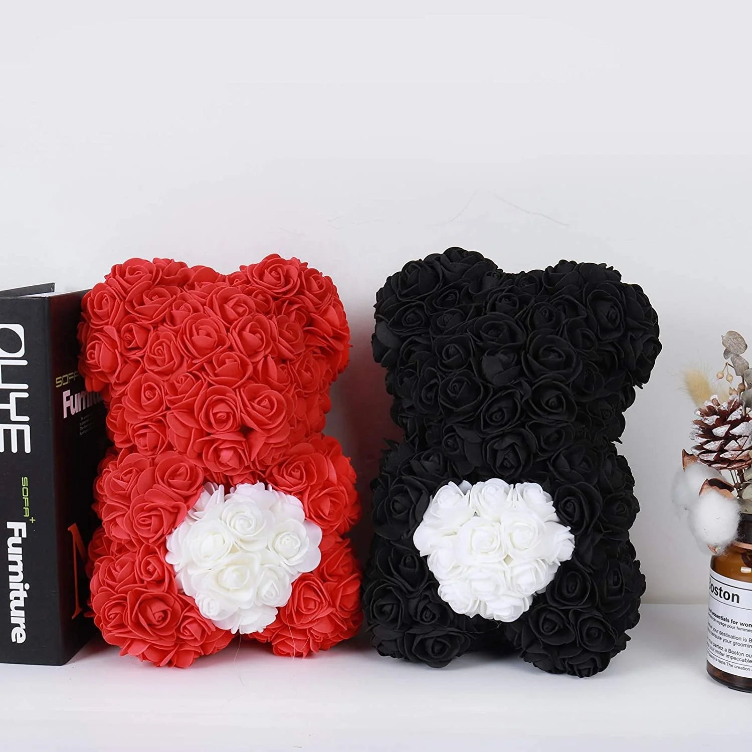 AYOYO OEM Rose Best Friend Birthday Gift Rose 25cm Bear Forever Artificial Flower Valentine's Day