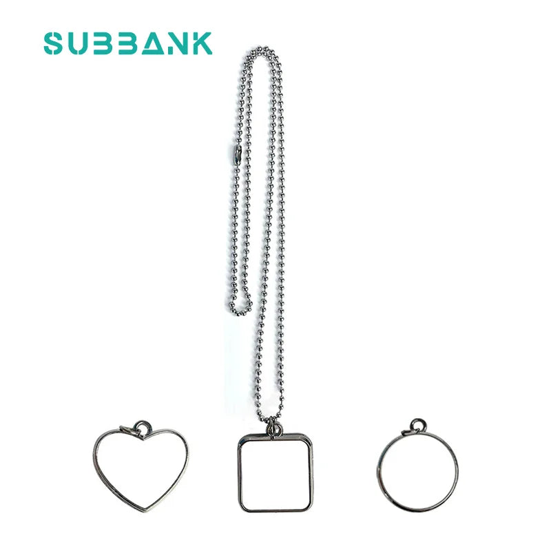 Subbank Sublimation Heart Blank Necklace Printed Photo Aromatherapy Essential Oil Diffuser Hollow Pendant Sublimation Necklac
