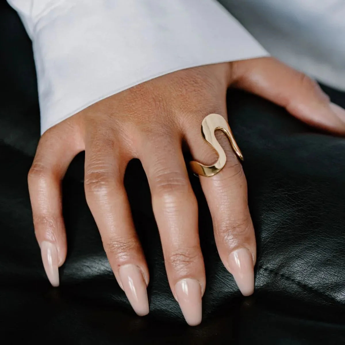 New Style Fashion Classic Texture Snake Design Layer 18K Gold Plated SIlver Plated Stainless Steel Opening Rings
