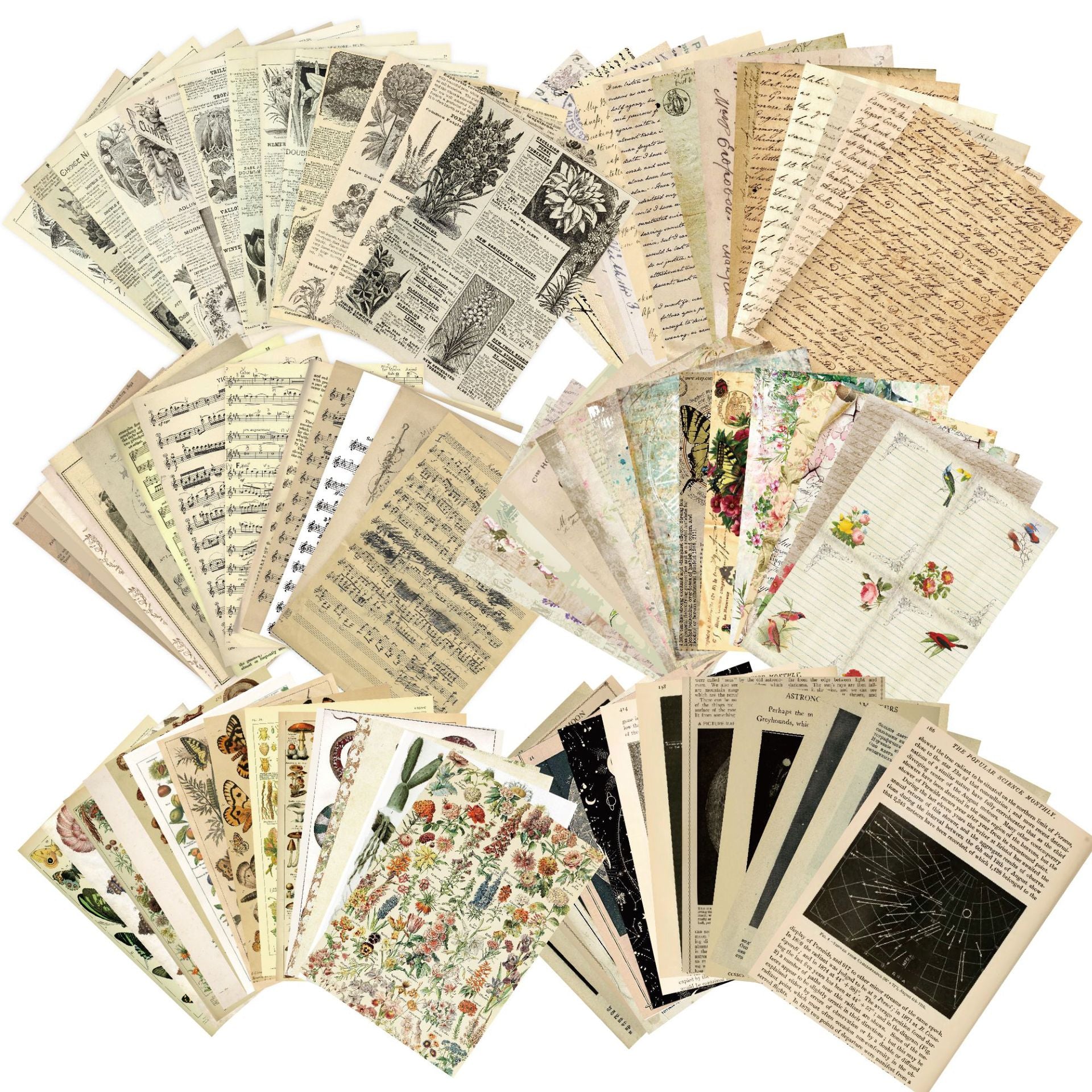 Vintage Journal Scrapbook Craft Kits for Bullet Junk Planners Aesthetic Decor Wall Art Collage Frames Stationery Sticker