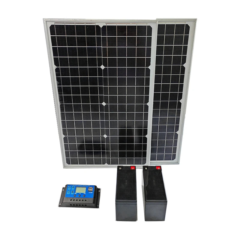 30W Solar Panels 24V Backup Batteries Kit for Automatic Gate Opener DC 24V Motor