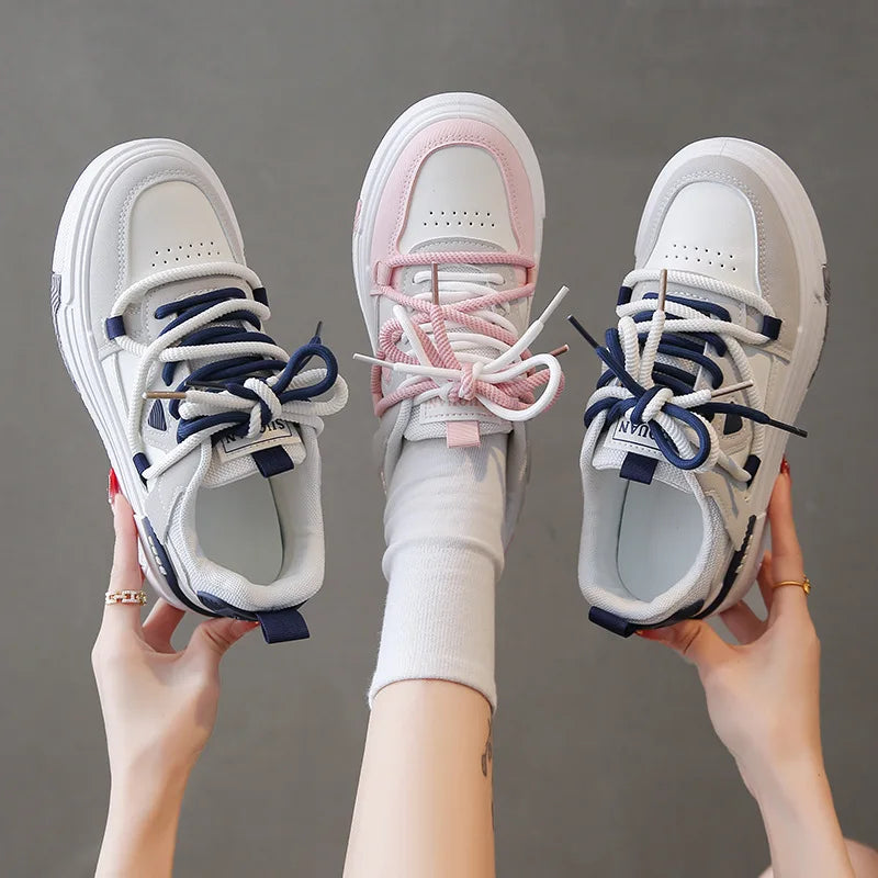 2024 Little White Shoes Female New Breathable Mesh Leisure Sports Shoes Versatile Causal Board Shoes for Women