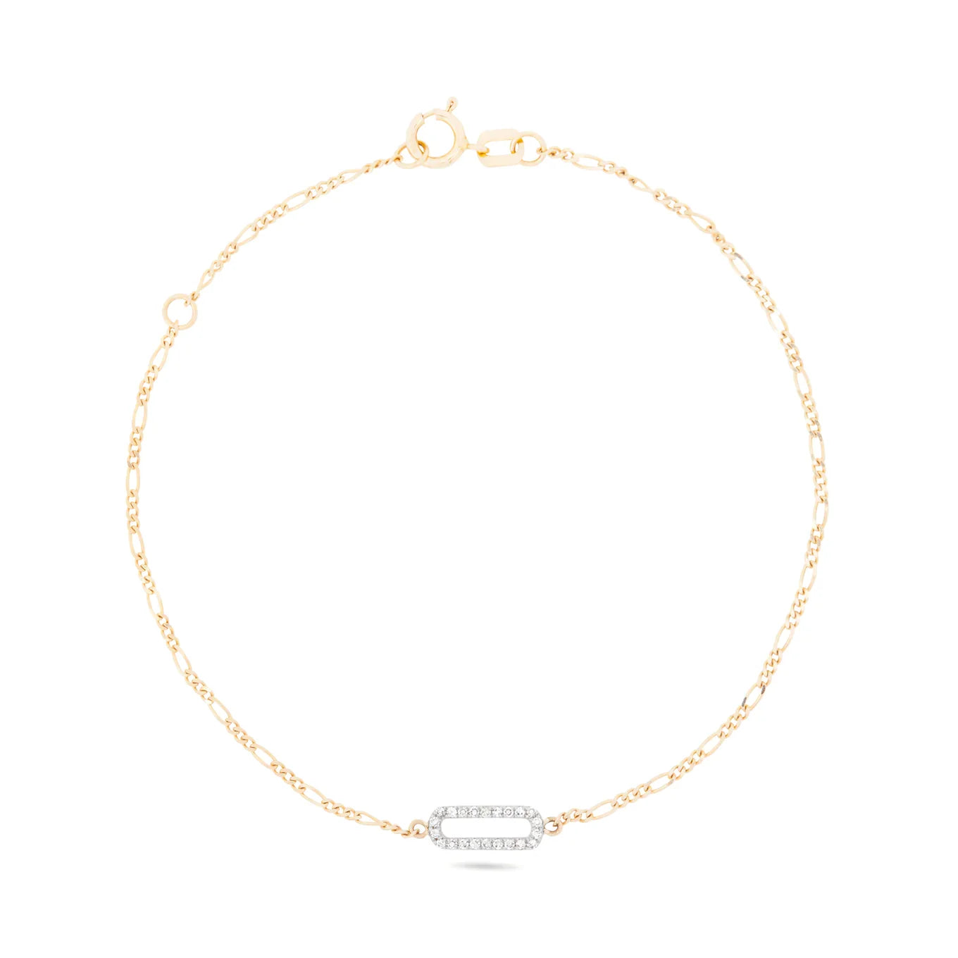 New Arrived Pave White CZ Paperclip Figaro Thick Chain Fine Bracelet Jewelry for Girls in 925 Sterling Silver