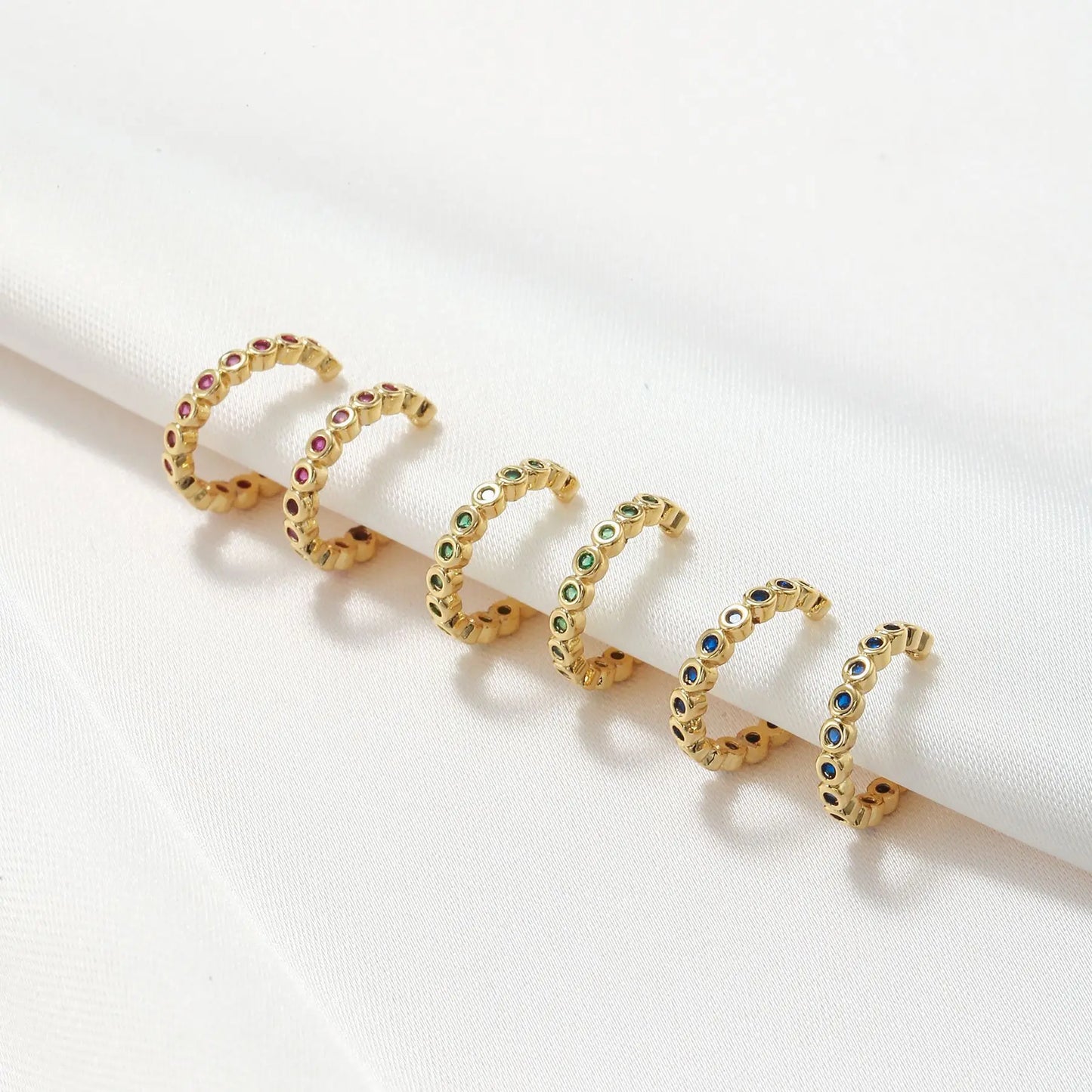 Korean New Crystal 18k Gold Vintage Jewelry Zircon Earring Factory Simple Geometric Diamonds Clip on Earrings for Women