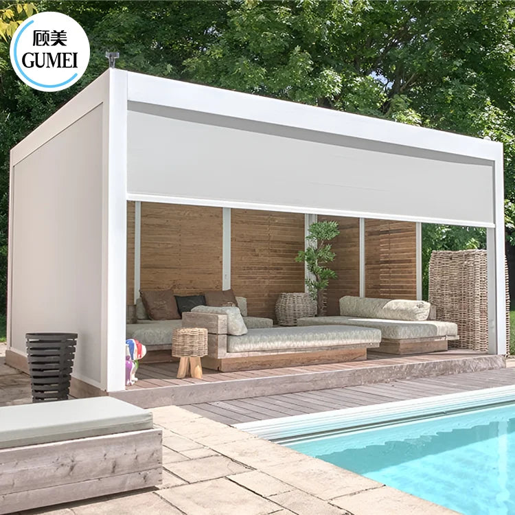 Modern Aluminum Pergola Louvre Roof Garden Waterproof Aluminium Pergolas and Gazebos Outdoor Pergola