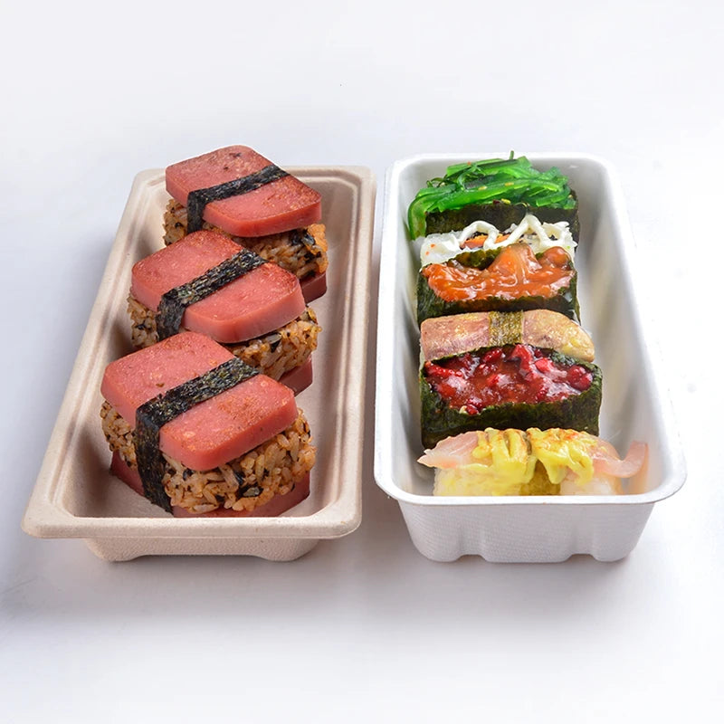 Best Selling Disposable Eco-Friendly Embossed UV Coated Kraft Paper Takeaway Sushi Box