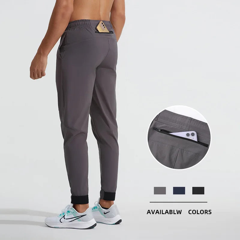 Men's Sports Pants Loose Quick-drying Woven Running Fitness Pants Drawstring Skinny Pants Stretch Outdoor Casual Trousers