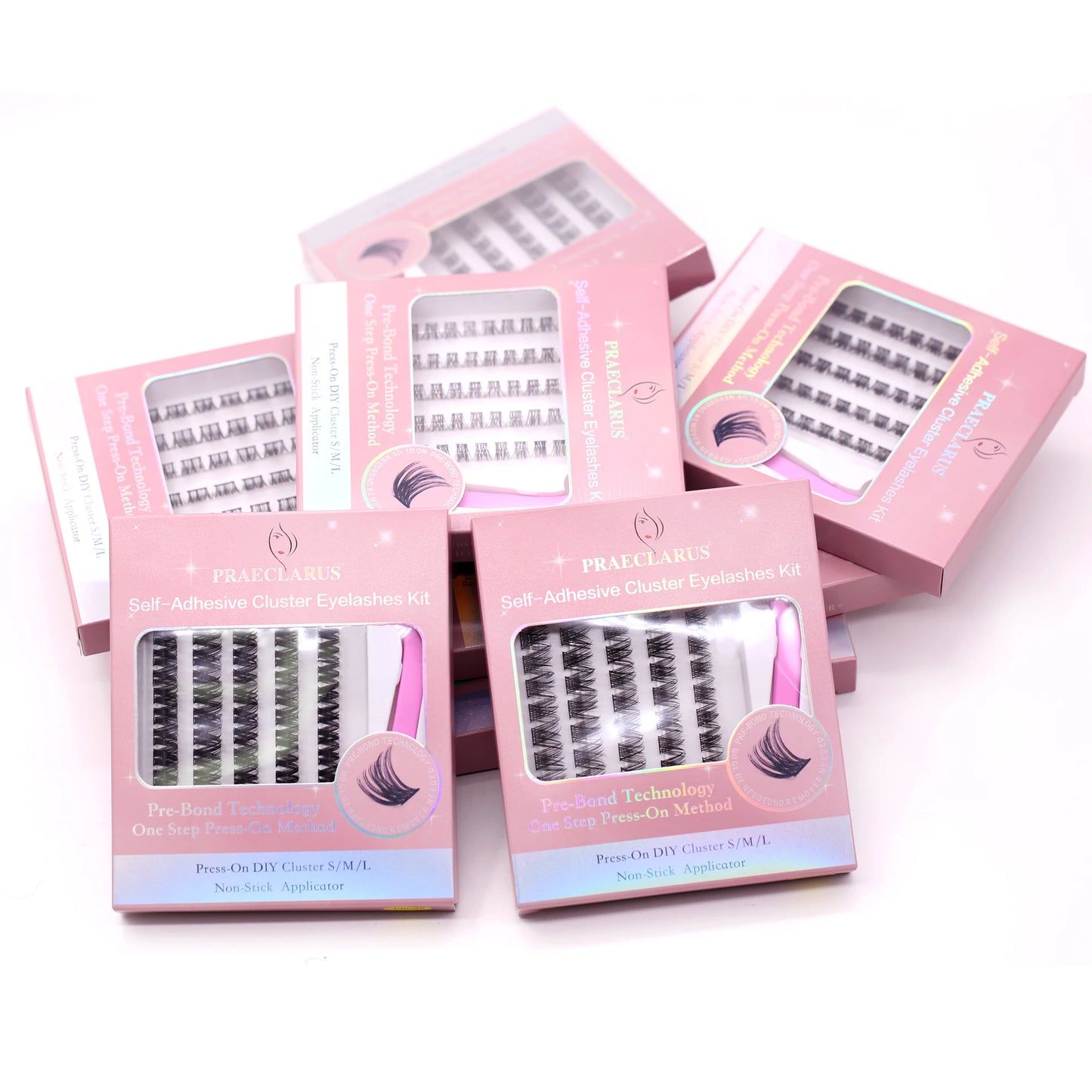 Self Adhesive DIY Lashes Cat Eye Lashes No Glue Needed Private Label Pre-Bond Lashes