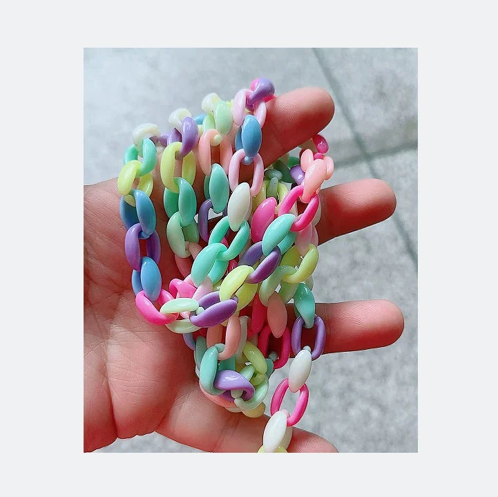 Custom 1 Meter Candy Color Acrylic Chain Links for DIY Glasses Hangs Strap Women's Eyeglasses Holder Eyewear Necklace