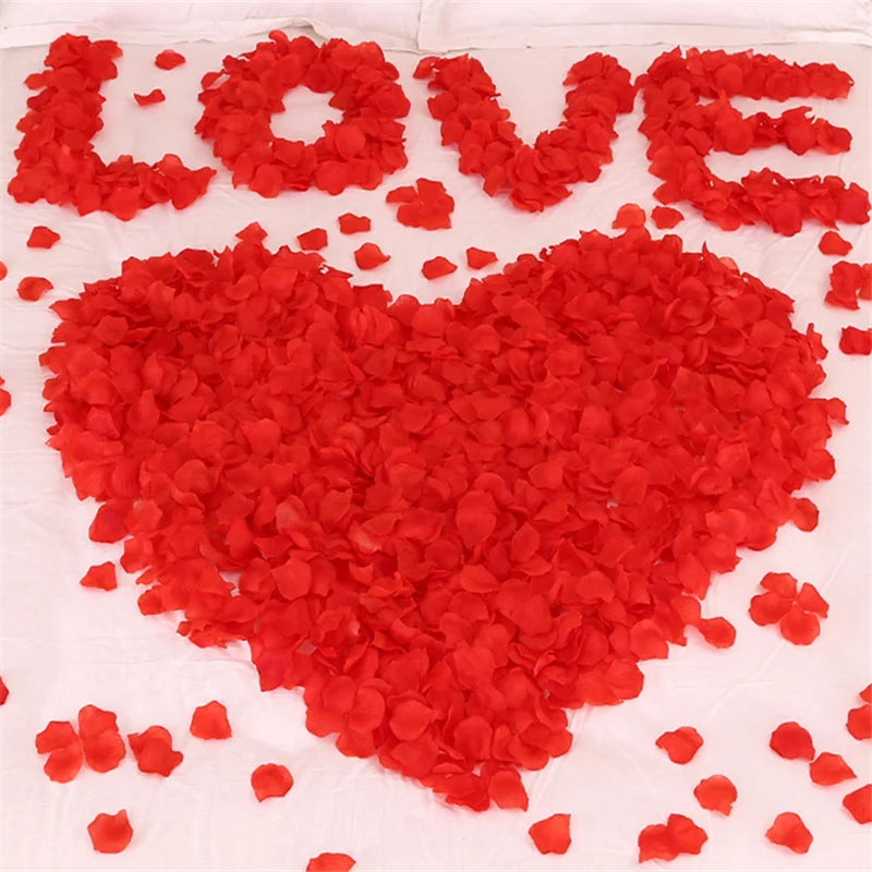Romantic Night Valentine's Day Decoration Dark Red Rose Confetti Artificial Flower Petals for Hotel Home Party-for Thanksgivi