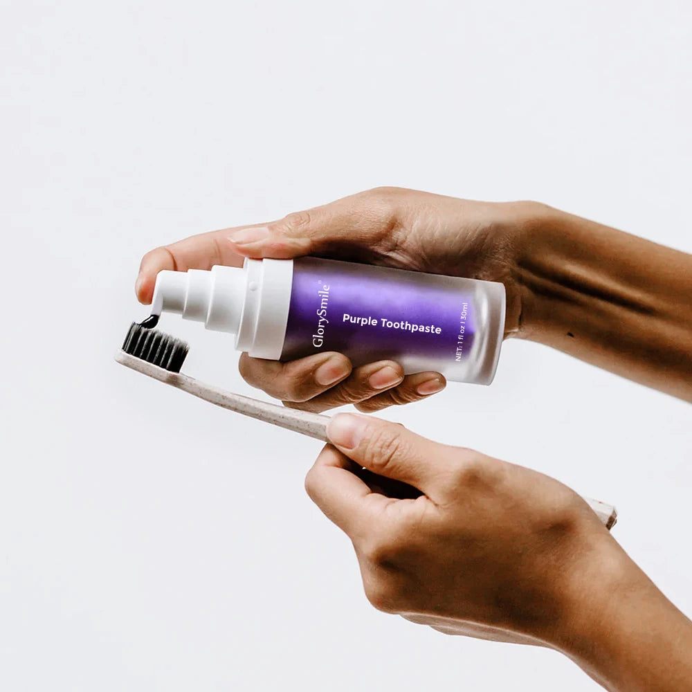 For Glorysmile V34 Purple Teeth Whitening Toothpaste 30ml Cool Mint Fresh Breath Color Corrector Serum Hot Selling Home Use