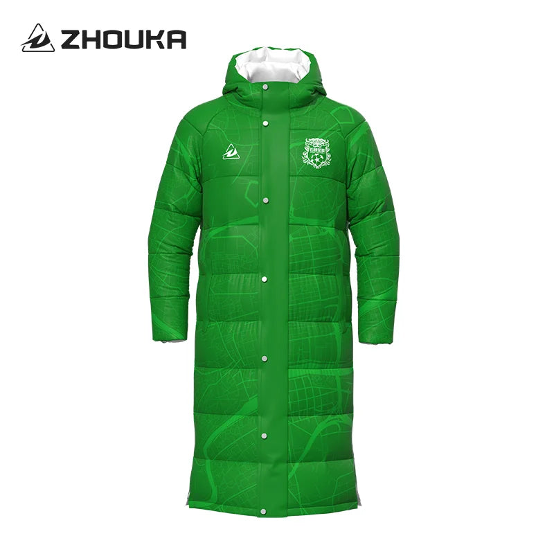 New Design Custom Unisex Waterproof Soccer Sport Down Jacket Coat Youth Classic Retro  Tracksuits Football Puffer Coat for Wo
