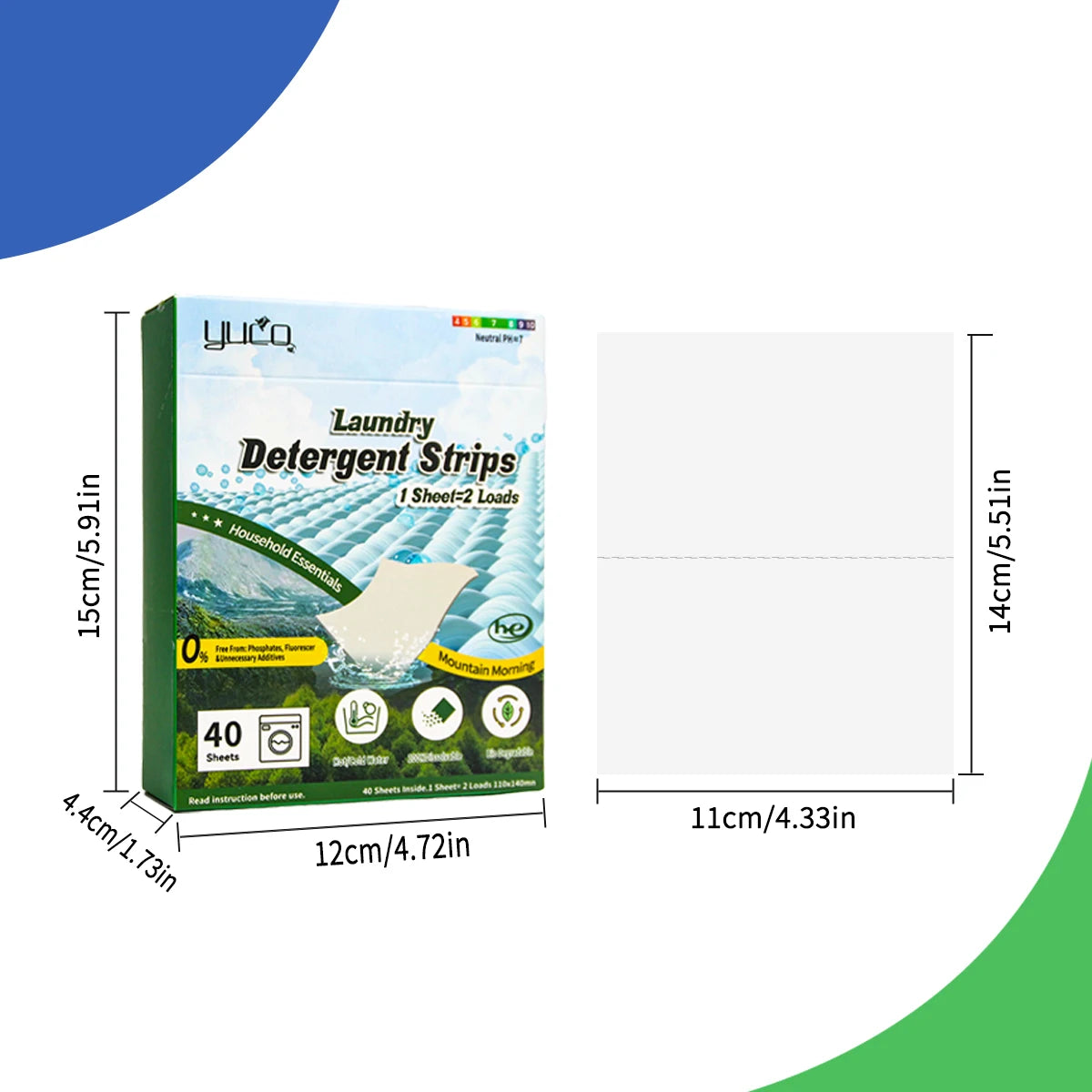 Concentrated Plant Extract Laundry Detergent Strips Sheet Mountain Morning Scented Laundry Detergent Cleaning Soap Sheets Tab