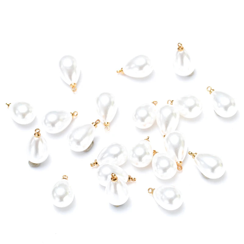 Imitation Pearl Drop Pendant Environmentally Friendly Highlight ABS DIY Earrings Crafts Zipper DIY Making Findings Z2