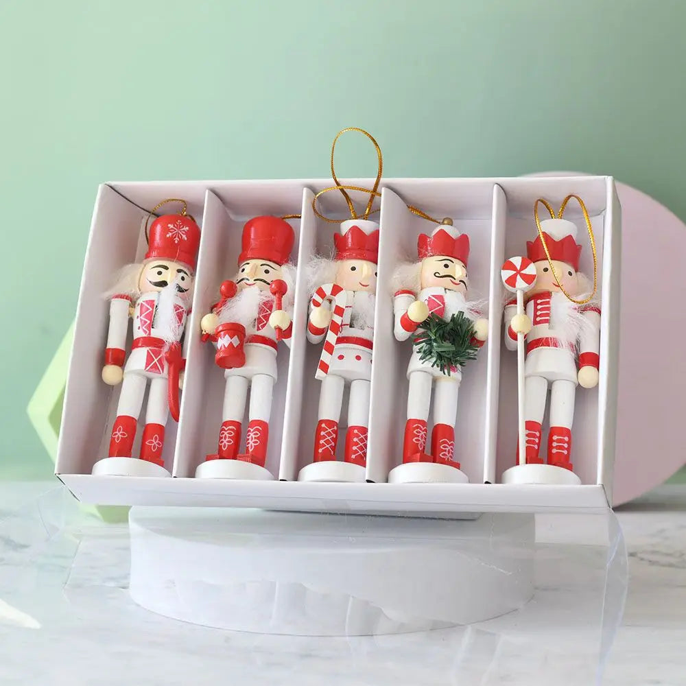 5pcs/box Christmas 13cm Nutcracker Doll for Home Decoration Xmas Ornament Wooden Nutcracker Made in China