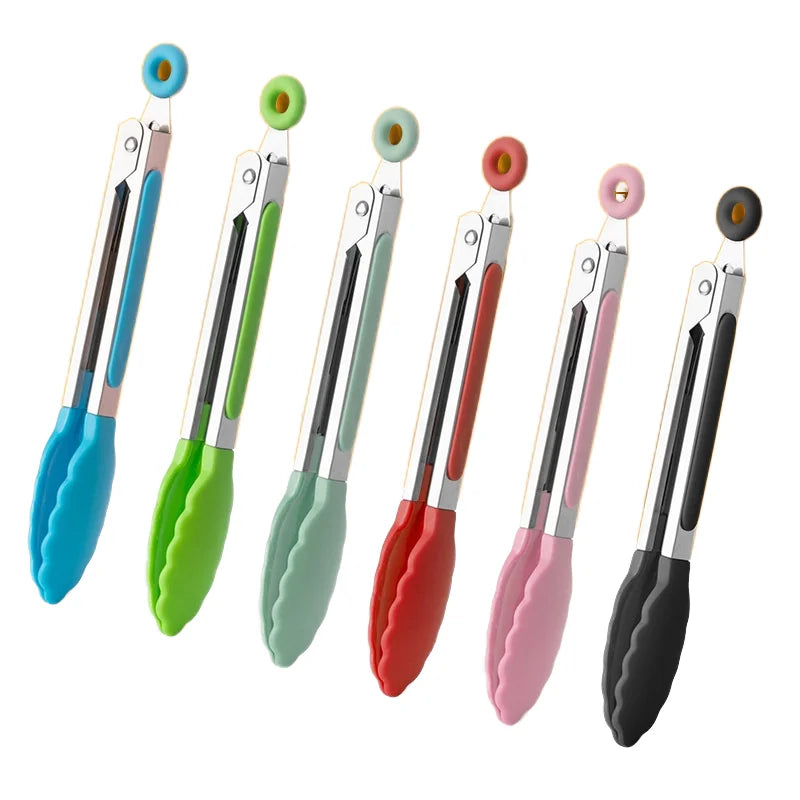 Stainless Steel Food Tongs Heat Resistant Non-Stick Easy to Clean Cooking Tools for Steak and Salad Recipes